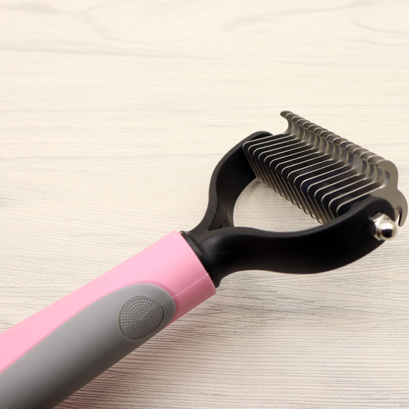 Premium Double Sided Pet Dematting Comb Long Hair Knot Remover