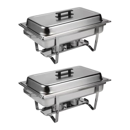 2 Sets Stainless Steel Buffet Serving Set for Family & Outdoor Dining