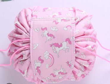 Animal Print Large Capacity Drawstring Cosmetic Storage Bag for Travel Use