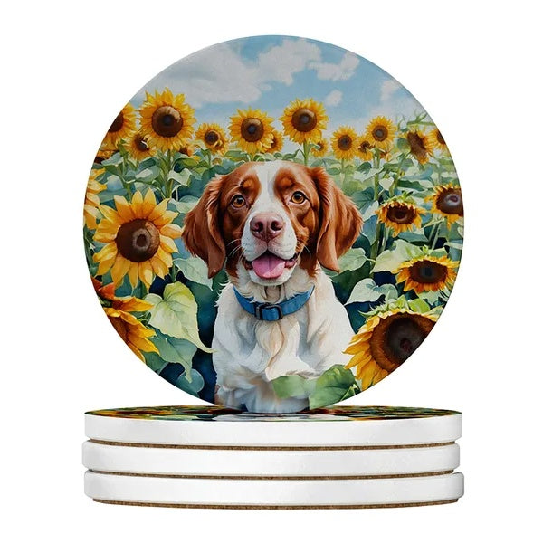 Silky Terrier Sandstone Coasters Set Decorative Drink Coasters