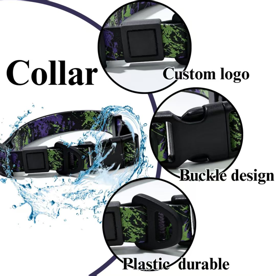UV Printed Camouflage Embossed Pet Leash Set for Outdoor Use