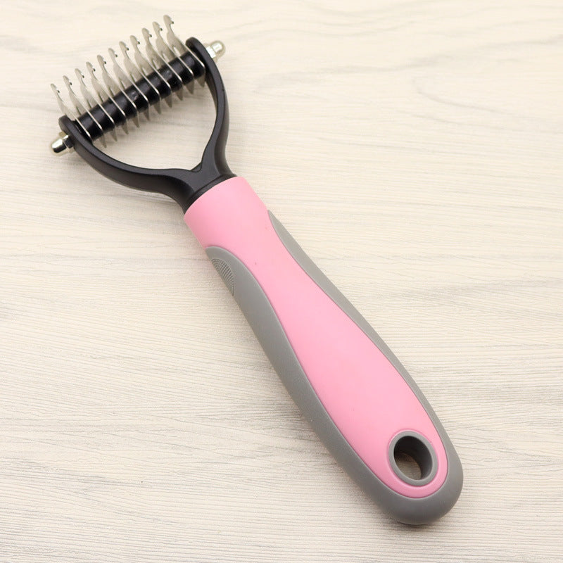 Premium Double Sided Pet Dematting Comb Long Hair Knot Remover