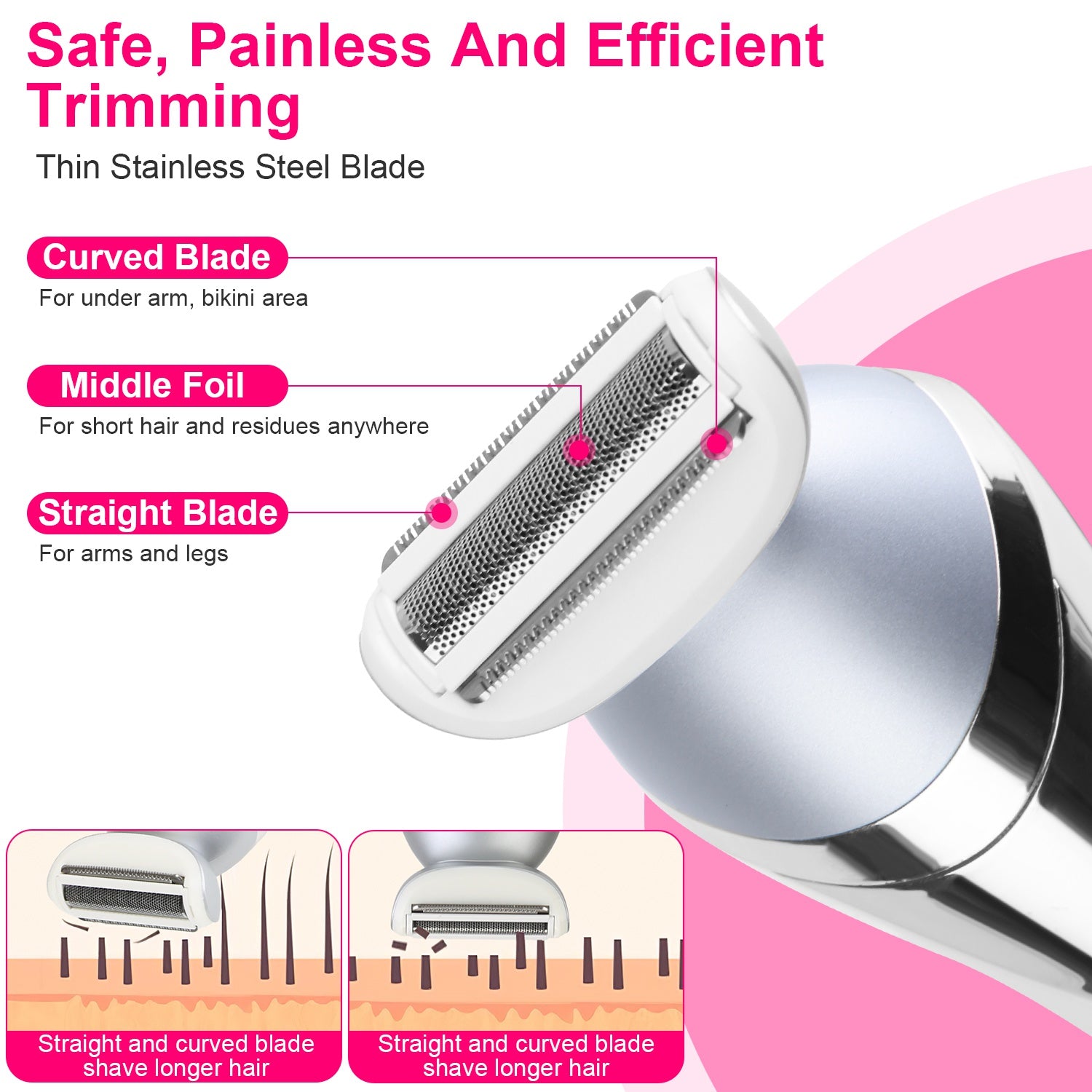 Ultimate 7-in-1 Women Electric Razor - Painless Full Body Groomer