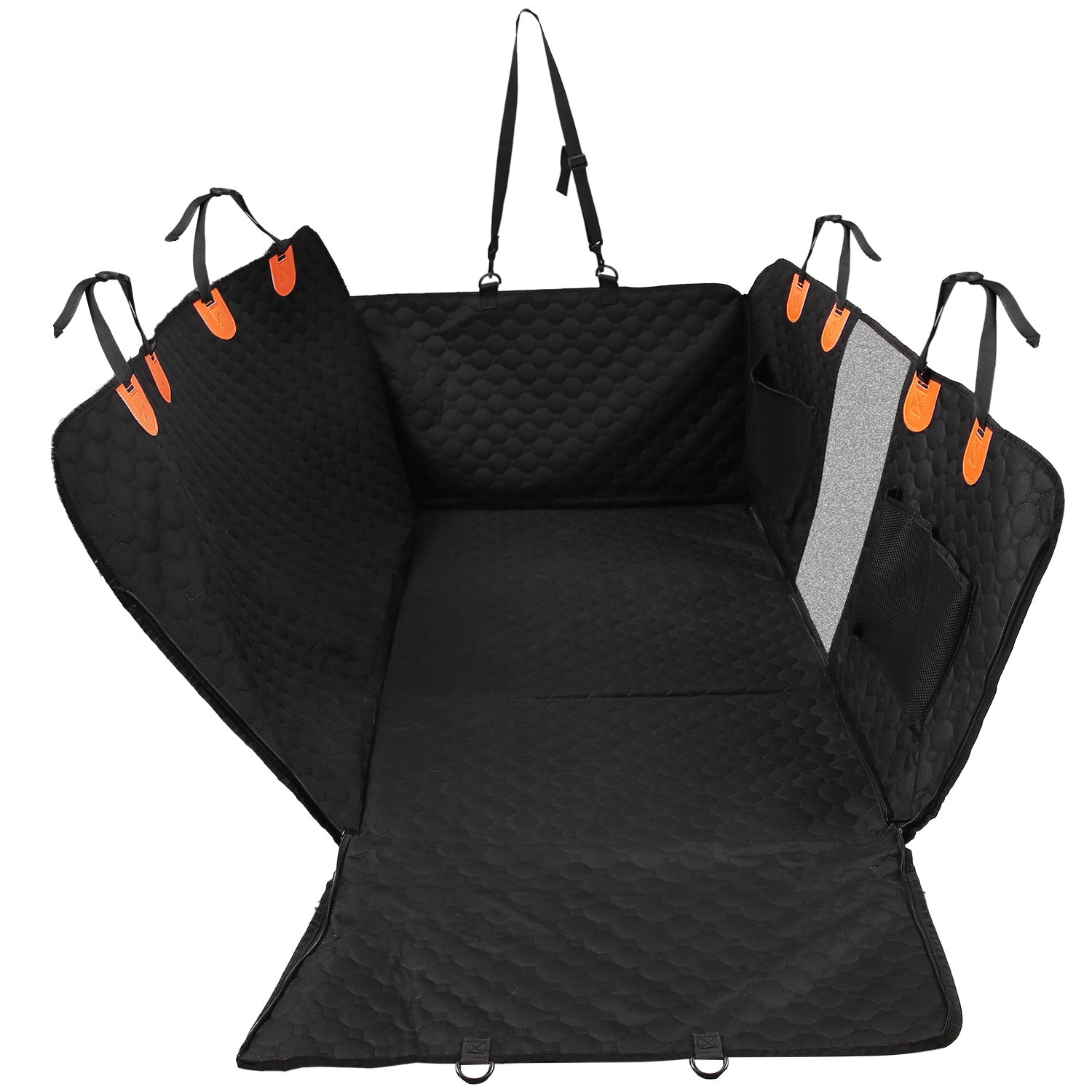Dog Car Back Seat Cover with Mesh Window and Waterproof Protection