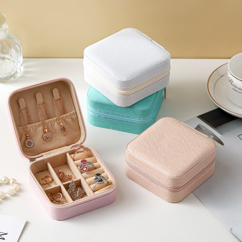 Premium Jewelry Organizer Box Compact Travel Storage Case