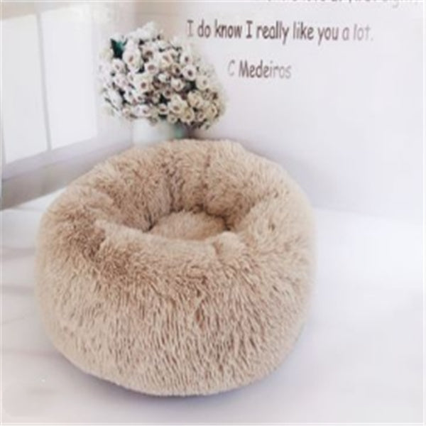 Luxury Round Plush Pet Bed Warm Cozy Nest Pad for Cats Dogs