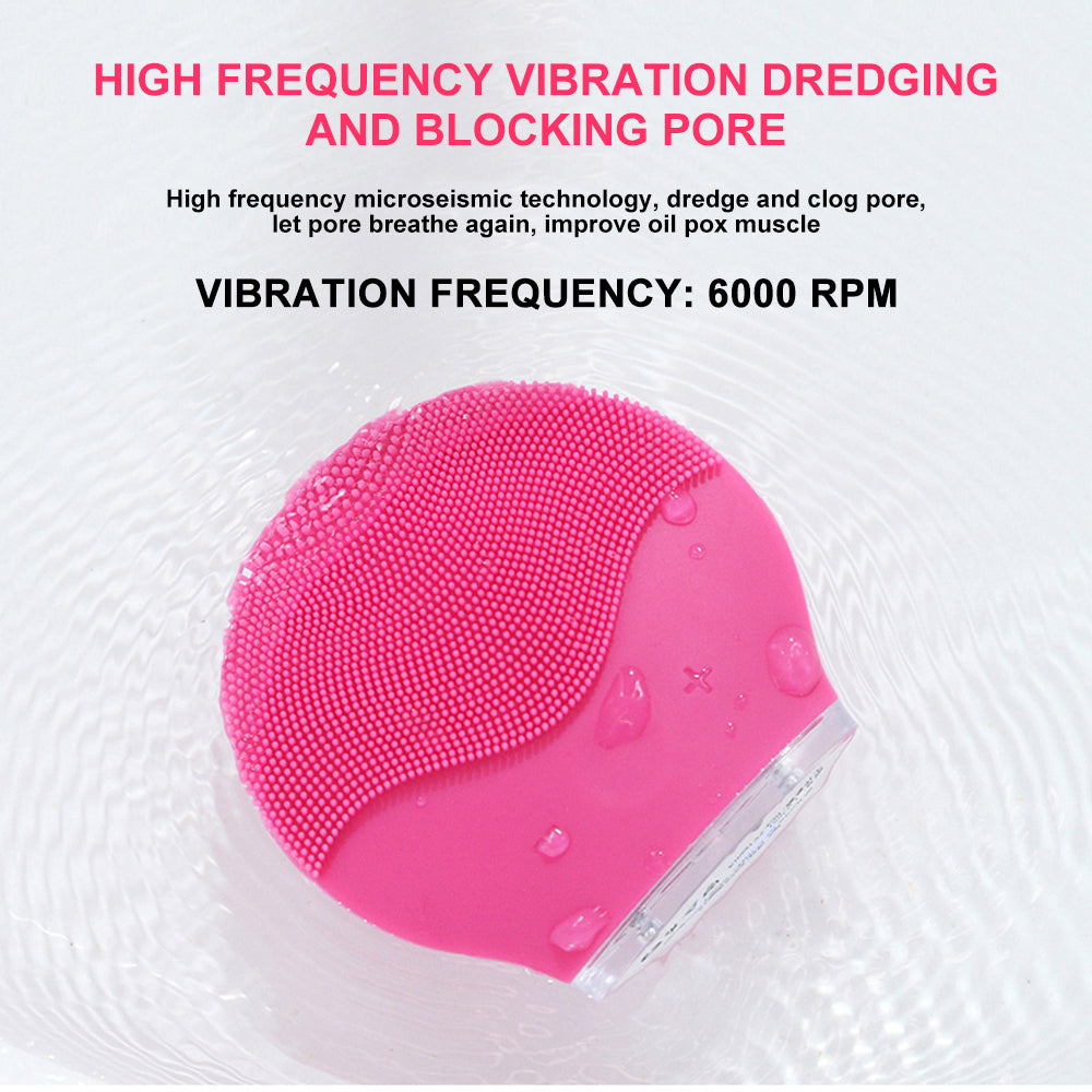 Mini Silicone Facial Cleansing Brush with Sonic Deep Clean
