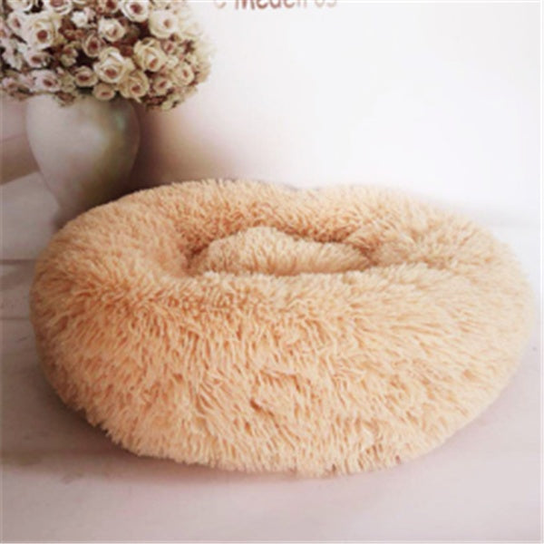 Luxury Round Plush Pet Bed Warm Cozy Nest Pad for Cats Dogs