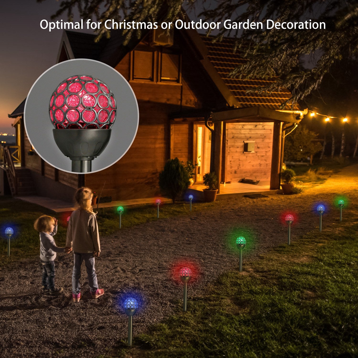 RGB Solar Pathway Lights Waterproof Garden Landscape Decor