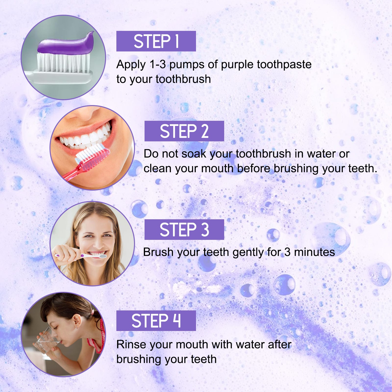 Purple Tooth Whitening Toothpaste for Stain Removal & Fresh Breath