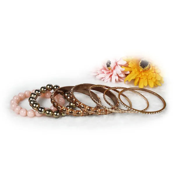 Luxury Retro Gold Bangle Bracelet Set – Rhinestone Stackable