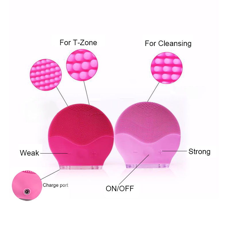 Mini Silicone Facial Cleansing Brush with Sonic Deep Clean