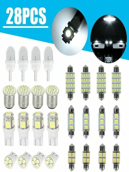 Premium 28PCS Car LED Interior Light Kit – Bright White Set