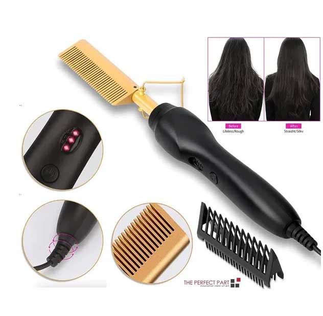Professional Hair Straightener Comb – Fast Heat Beard Styling Tool