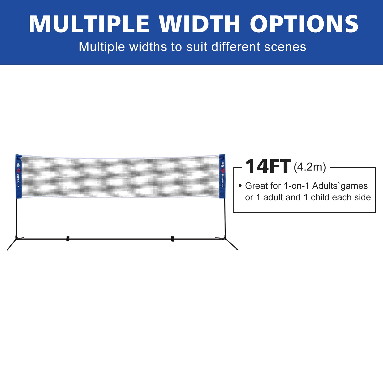 DOUBLE FISH Portable Badminton Net Foldable Indoor Outdoor Set