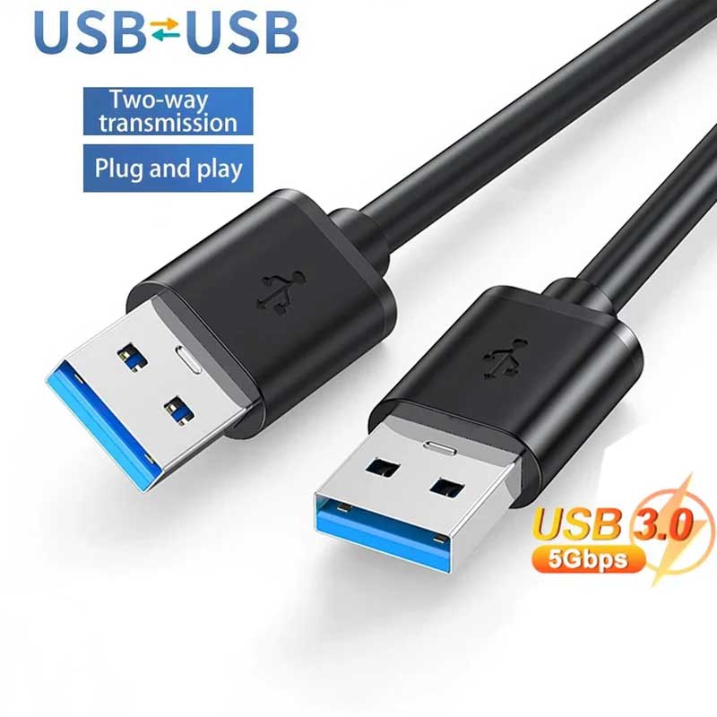 USB 3.0 A Male To A Male Cable Data Transfer Super Speed Power Charger Metal 6FT
