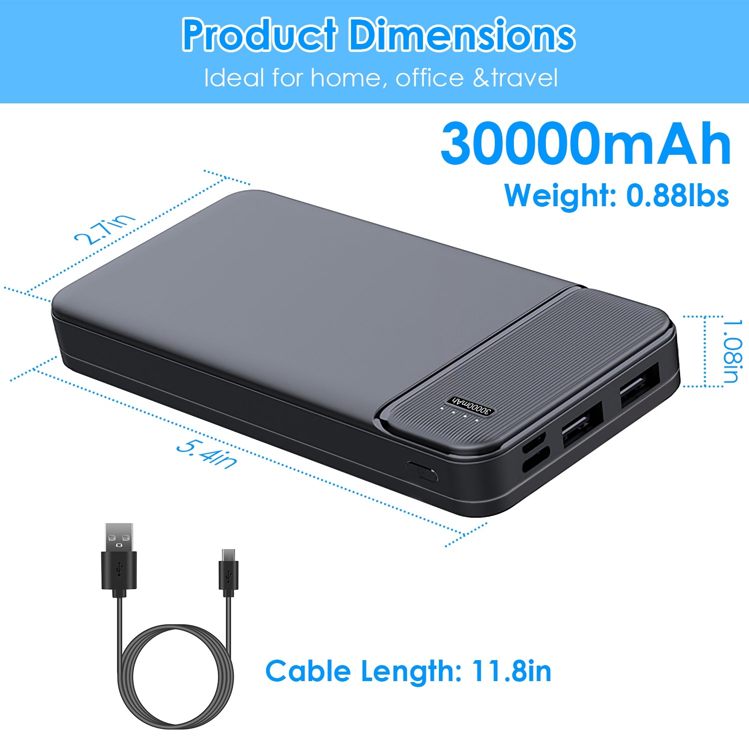 Fast Charging Power Bank 10000 20000 30000mAh Portable