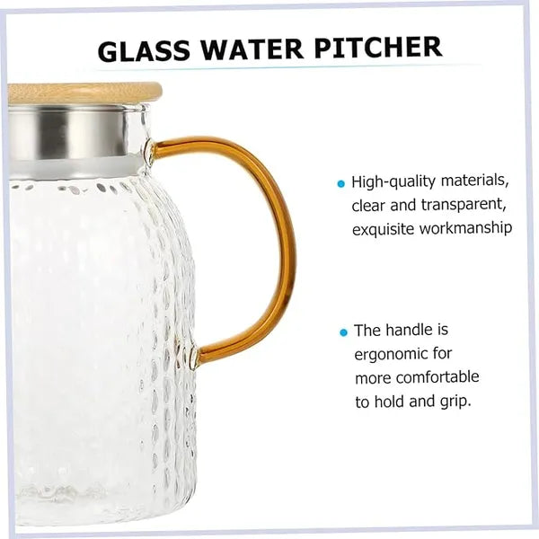 Large Capacity Water Pitcher with Lid Non Slip Juice Carafe