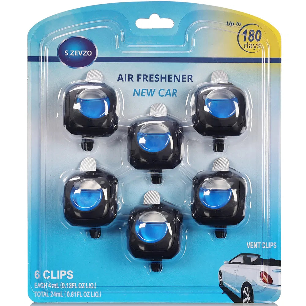 6-Pack New Car Scent Vent Clip Air Freshener Long Lasting