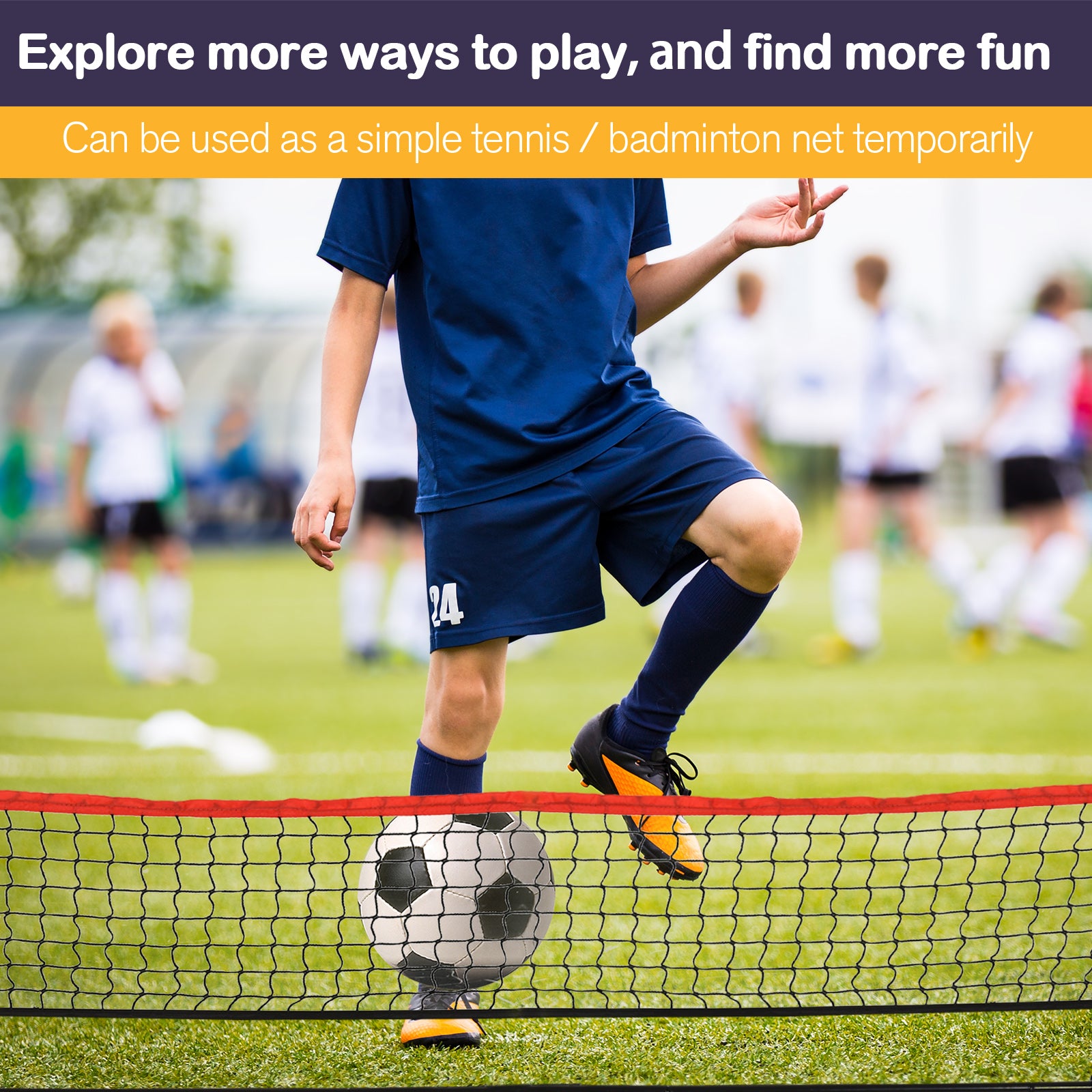 Portable Multi-Sport Net with Sidelines & Quick Setup Design