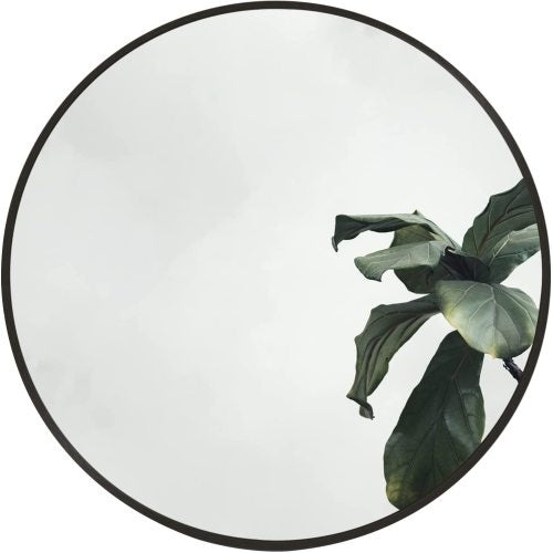 Elegant 16 Inch Black Round Bathroom Mirror Modern Wall Decor