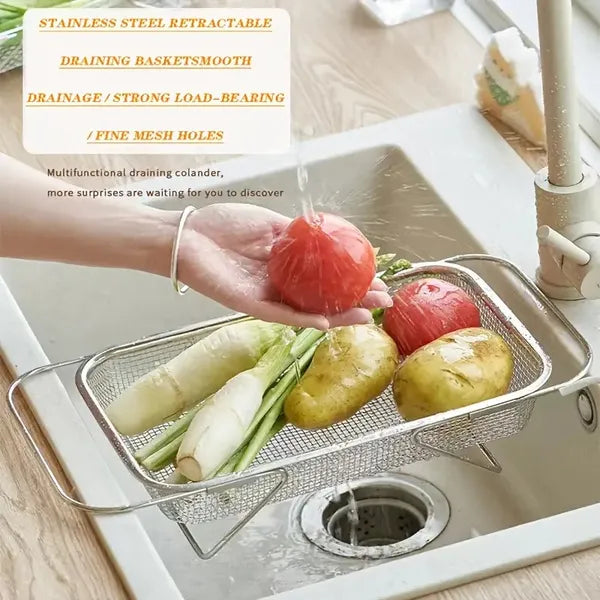Expandable Sink Drain Basket – Stainless Steel Kitchen Organizer