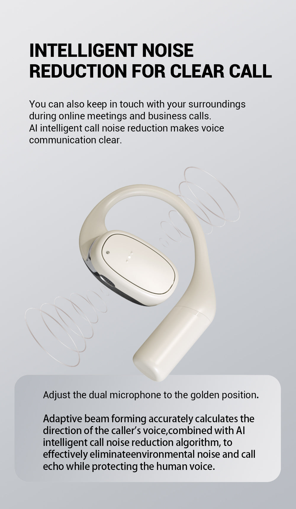 Open Ear Bluetooth 5.3 Wireless Earbuds LED Display Sports Headphones