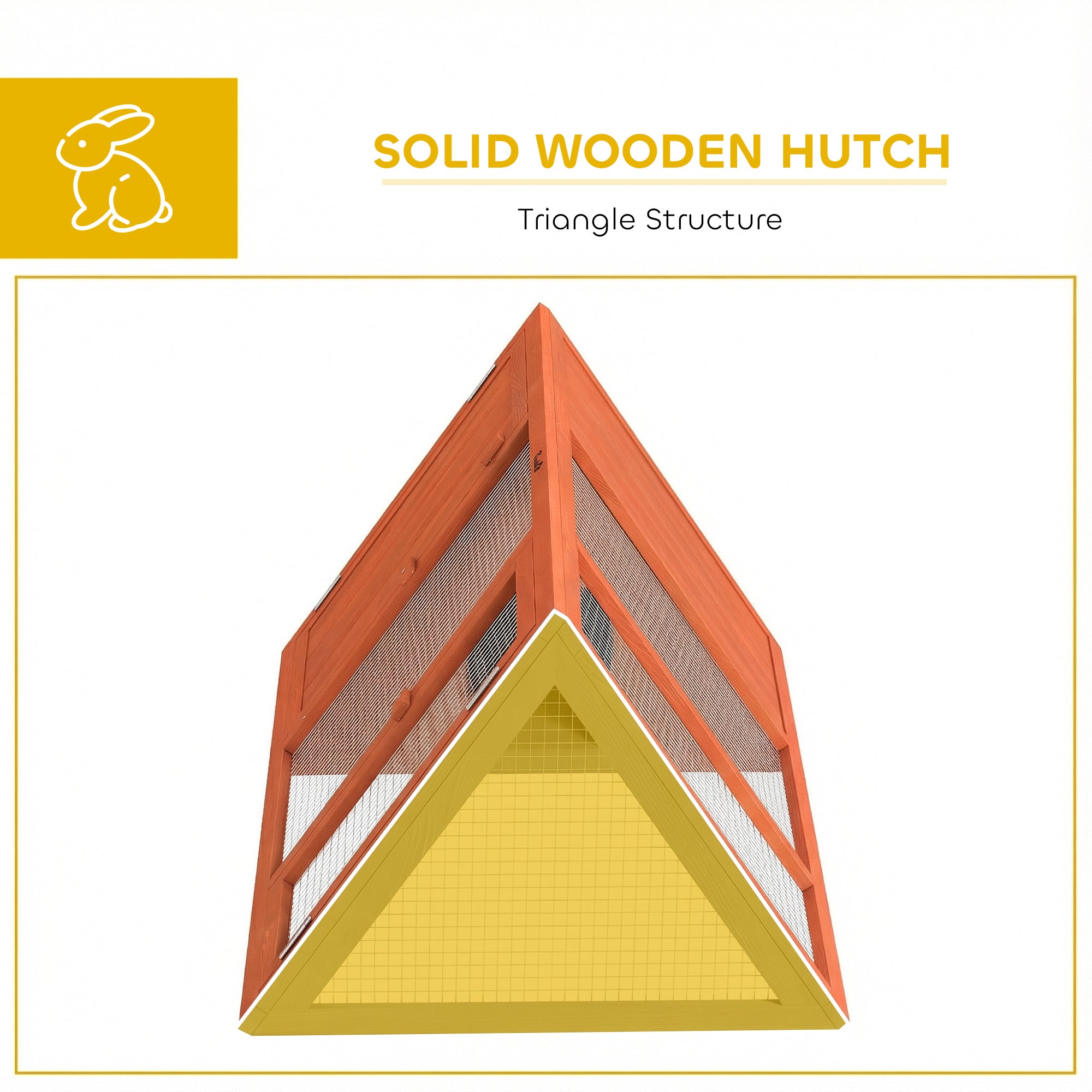 Wooden Rabbit Hutch with Run – Outdoor Bunny & Small Animal House with Doors