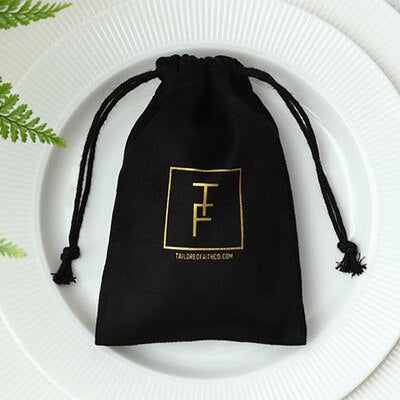 Luxury Flannel Drawstring Jewelry & Accessories Storage Pouch