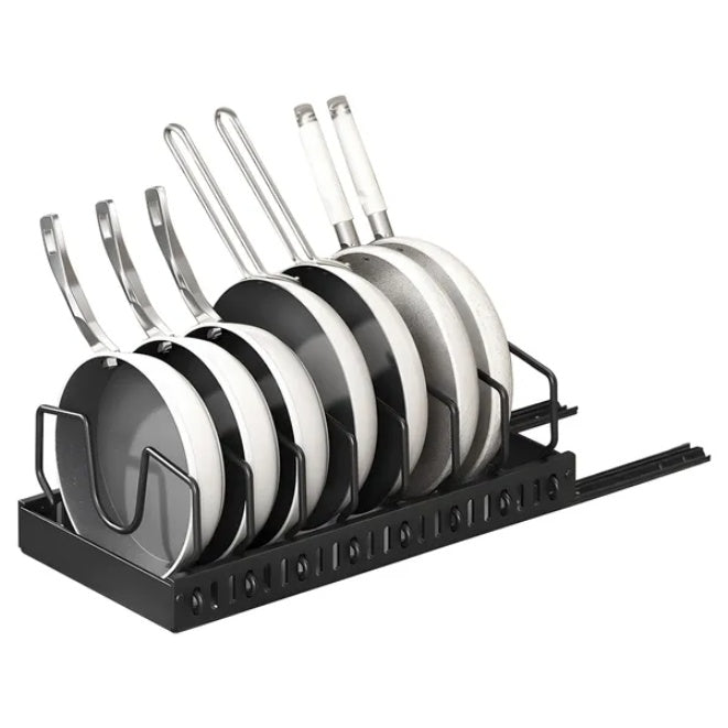 Pull Out Pot And Pan Organizer With Adjustable Dividers