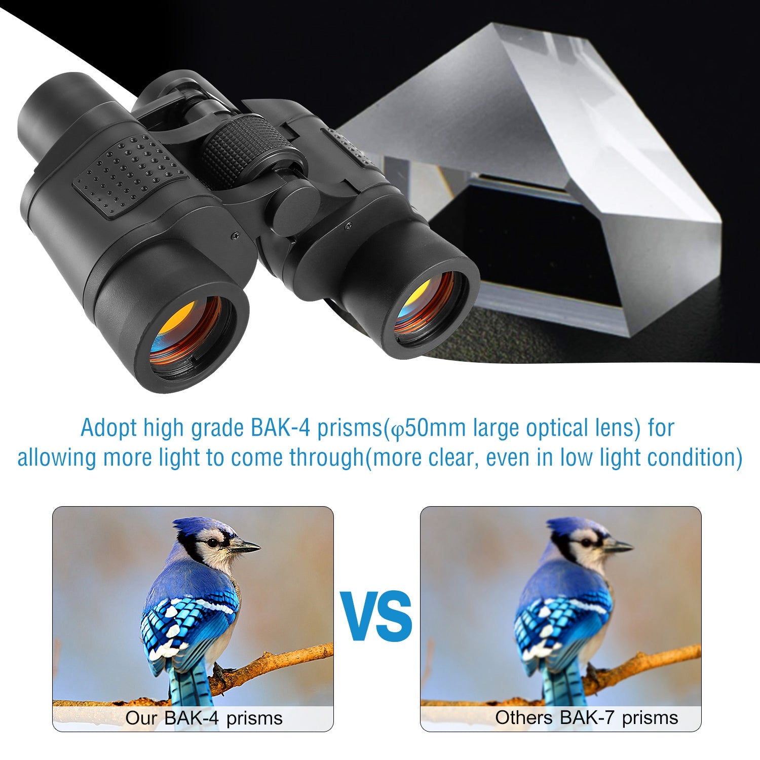 Portable HD Binoculars FMC Lens Night Vision Telescope