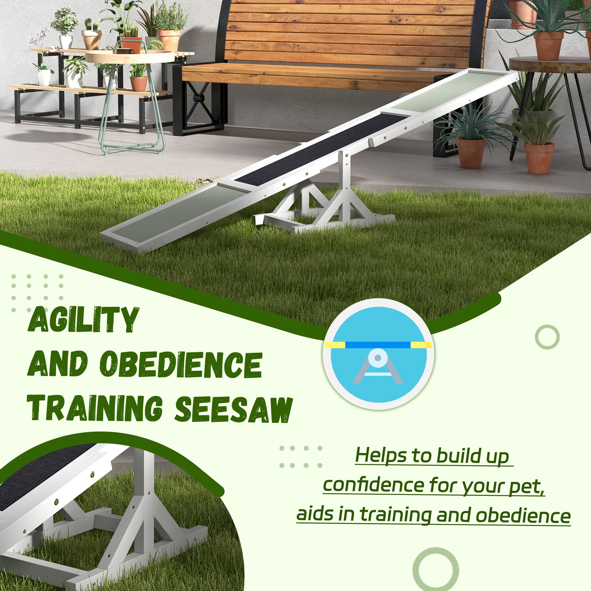Professional Wooden Dog Agility Seesaw for Training and Exercise