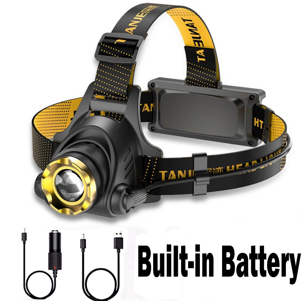 Rechargeable LED Headlamp Zoom Headlight 3 Modes Outdoor Torch
