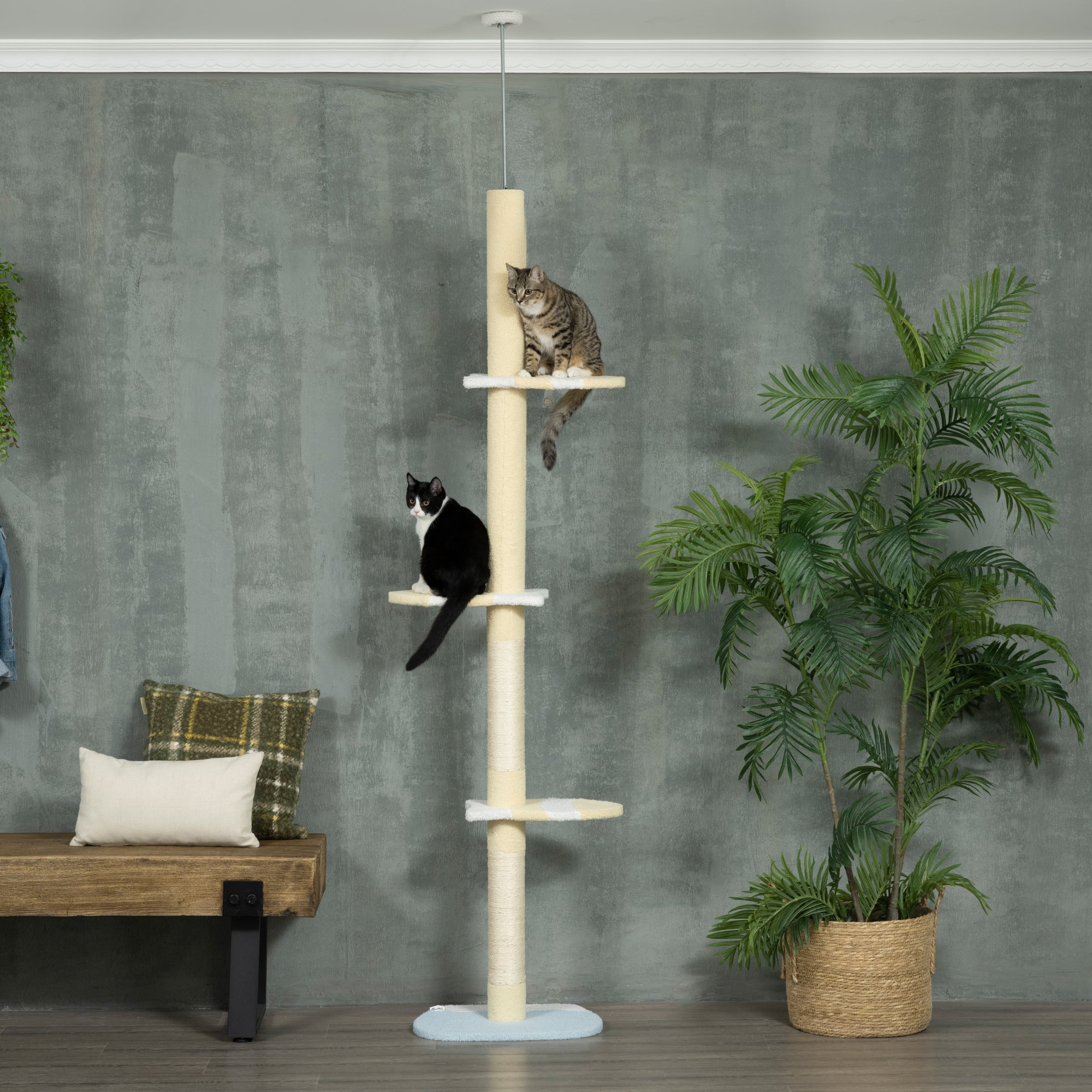 Premium 4 Tier Floor to Ceiling Cat Tree Adjustable Indoor Tower