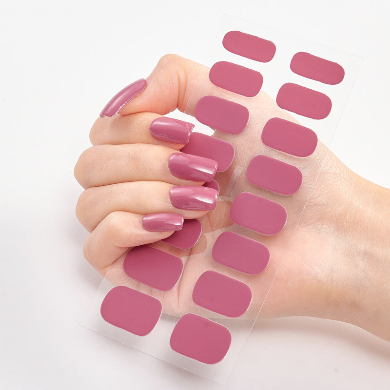 Pure Color 16PCS Nail Stickers for Easy DIY Nail Art