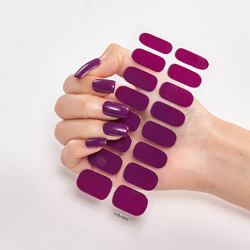 Pure Color 16PCS Nail Stickers for Easy DIY Nail Art