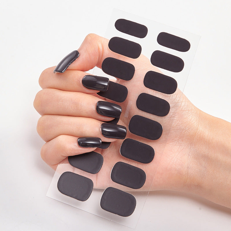 Pure Color 16PCS Nail Stickers for Easy DIY Nail Art