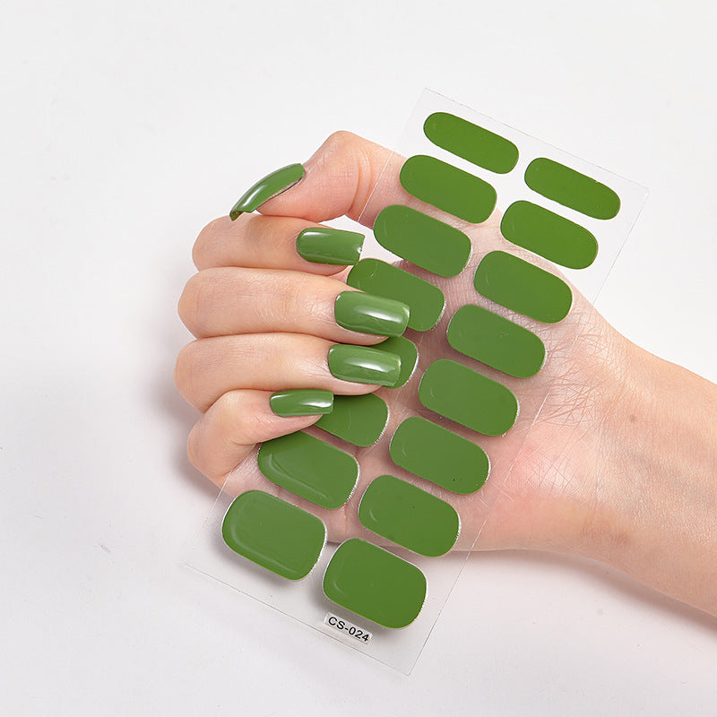 Pure Color 16PCS Nail Stickers for Easy DIY Nail Art