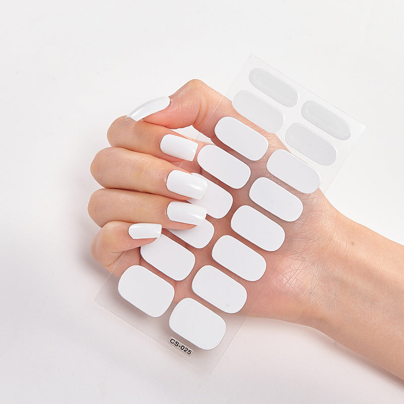 Pure Color 16PCS Nail Stickers for Easy DIY Nail Art