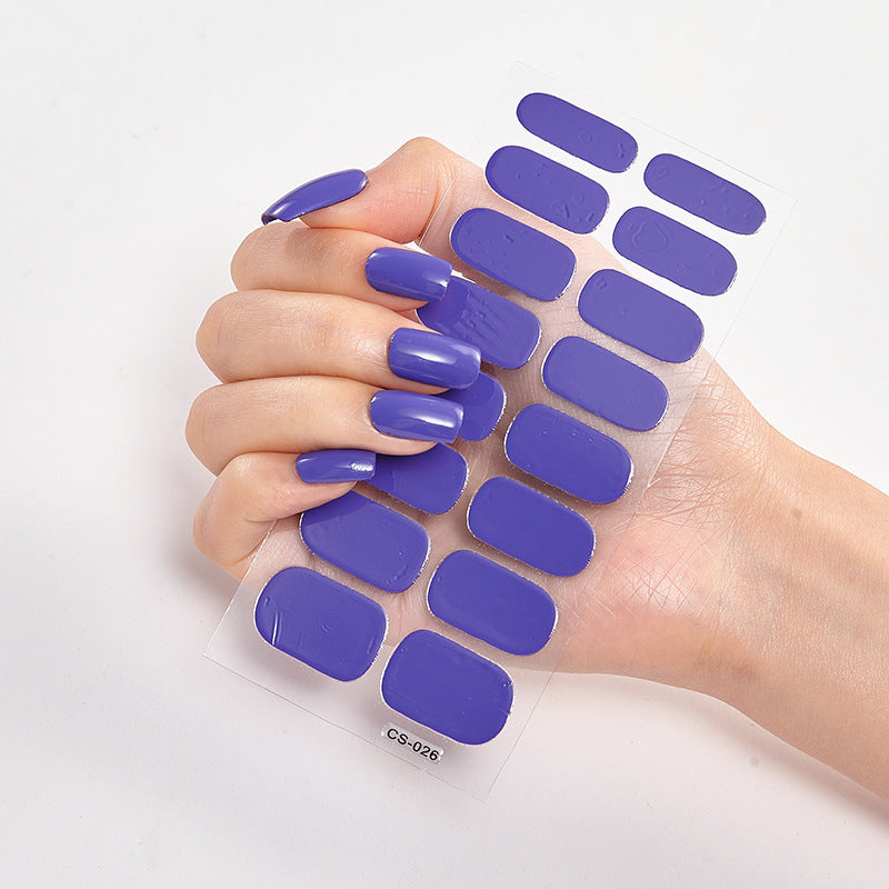 Pure Color 16PCS Nail Stickers for Easy DIY Nail Art
