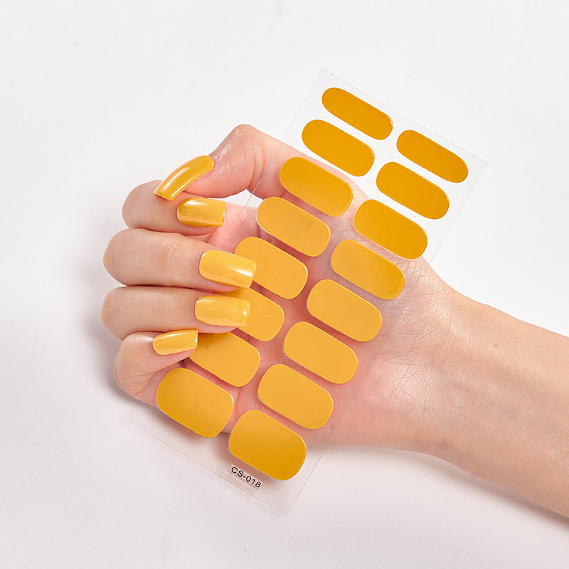 Pure Color 16PCS Nail Stickers for Easy DIY Nail Art