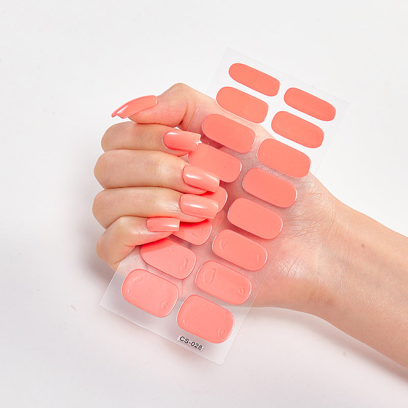 Pure Color 16PCS Nail Stickers for Easy DIY Nail Art