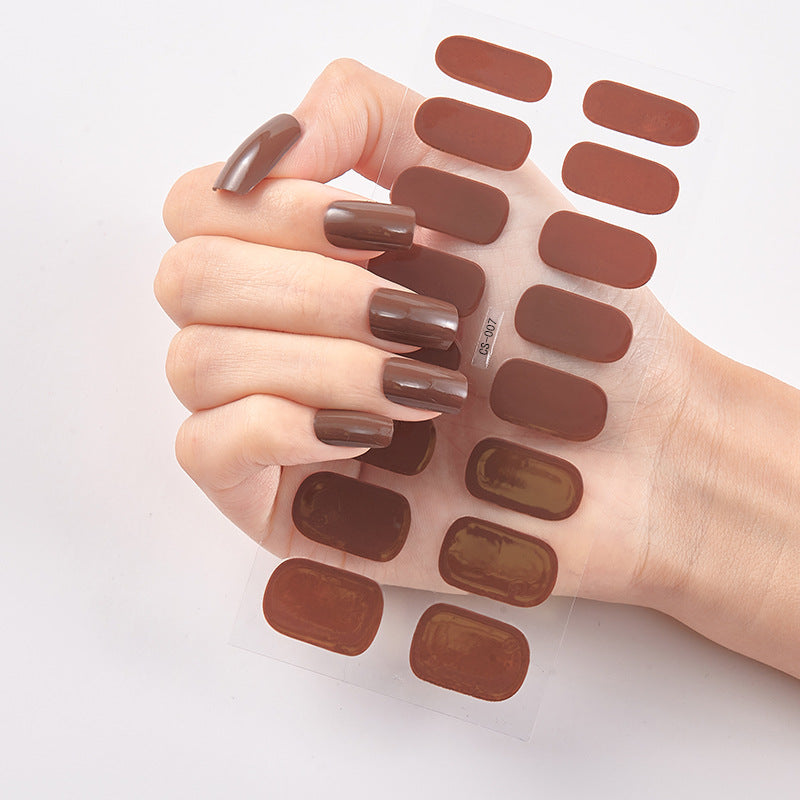 Pure Color 16PCS Nail Stickers for Easy DIY Nail Art