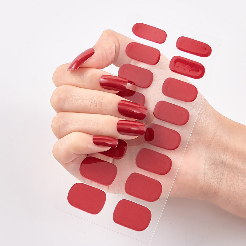 Pure Color 16PCS Nail Stickers for Easy DIY Nail Art