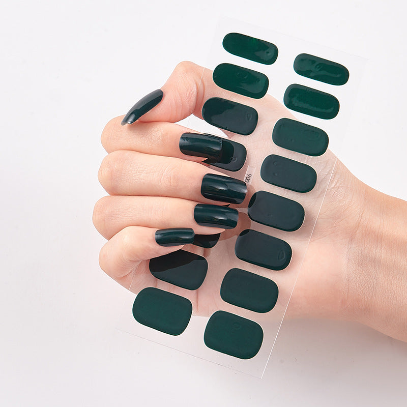 Pure Color 16PCS Nail Stickers for Easy DIY Nail Art