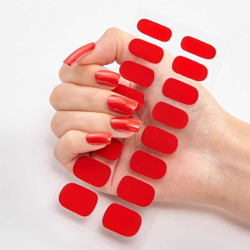 Pure Color 16PCS Nail Stickers for Easy DIY Nail Art