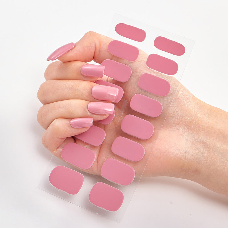 Pure Color 16PCS Nail Stickers for Easy DIY Nail Art