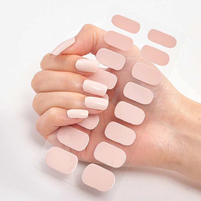Pure Color 16PCS Nail Stickers for Easy DIY Nail Art
