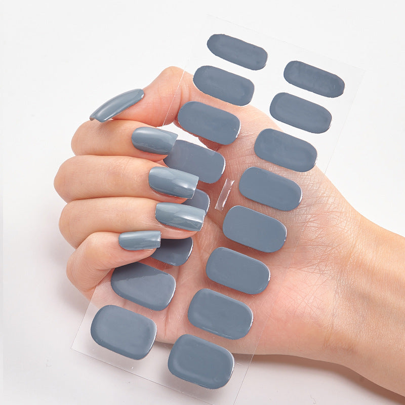 Pure Color 16PCS Nail Stickers for Easy DIY Nail Art