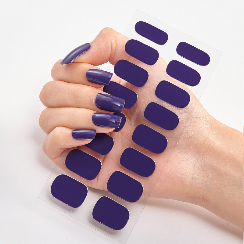Pure Color 16PCS Nail Stickers for Easy DIY Nail Art